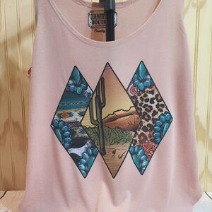 Boho Western Aztec And Desert Diamonds Graphic Tank Top